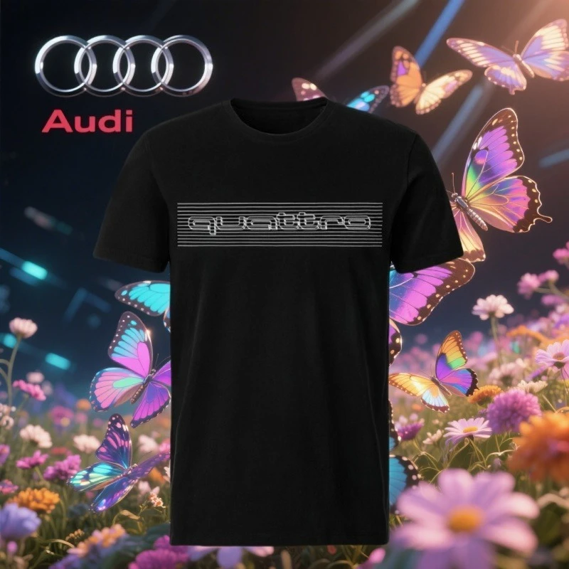 

New Quattro T-shirt Men Best-selling AUDI Driver Shirt Brand Short Sleeved Summer Casual Fashion Pure Cotton Short Sleeved