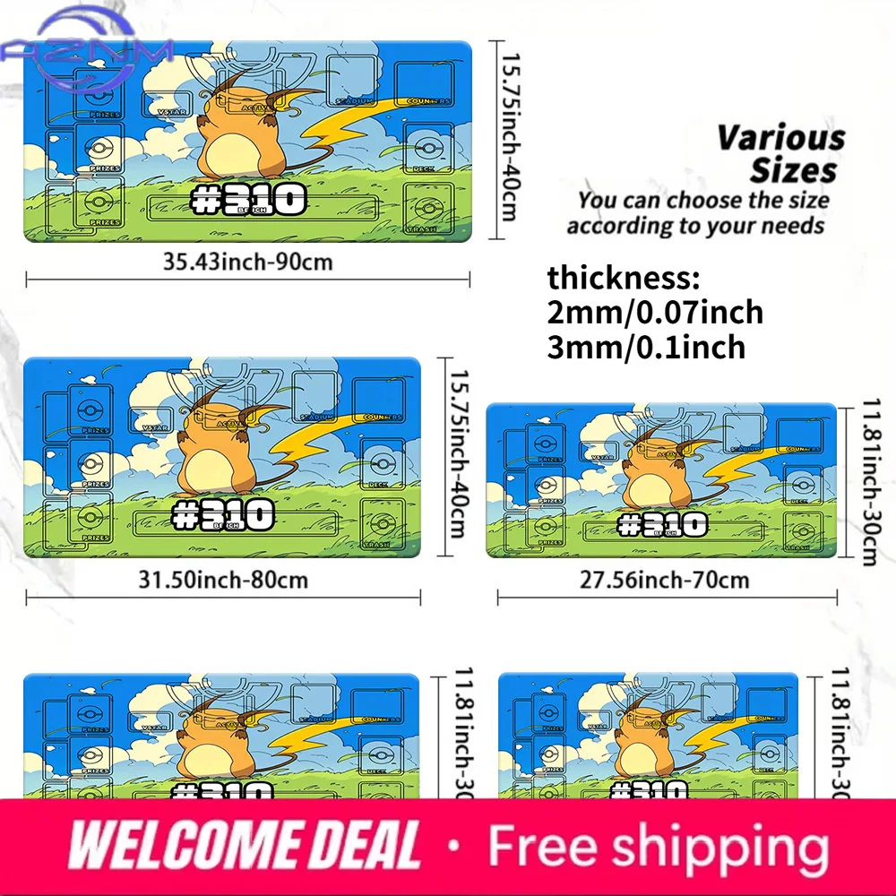 

Vintage Raichu Pokemon TCG Battle Playmat Large Extended Non-Slip Gaming Mouse Pad Desk Table Mat