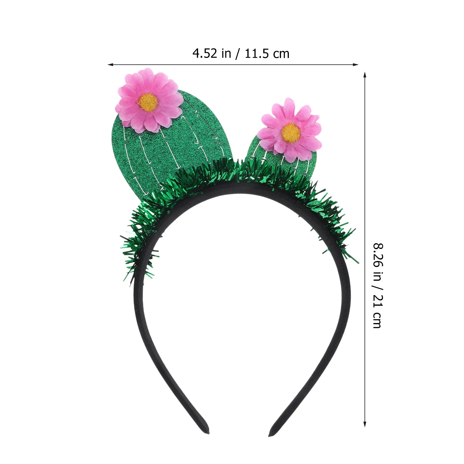 2 個サボテンスタイルのヘッドバンドグリーンパーティーフープタッセルヘアバンド女性結婚式誕生日フェスティバルコスチュームヘアアクセサリーヘア