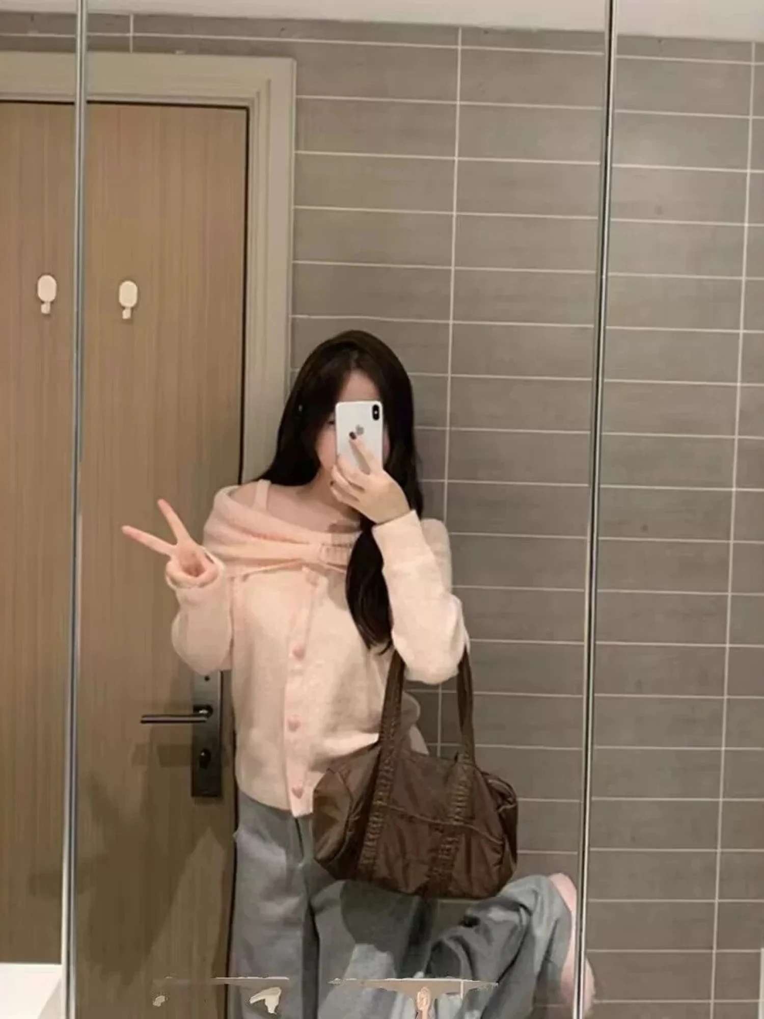 Sweet Shoulder Bared Knitted Sweater Women's Fashion Korean Style Autumn Winter High Quality Soft Knit One Shoulder Top