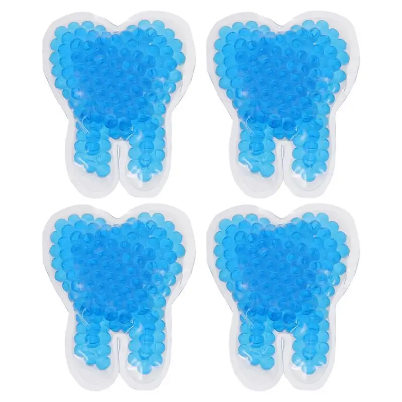 

4Pcs Gel Ice Pack PVC Gel Ice Packs Injuries Care Ice Pack Colored Ice Pack for Adults Tooth Shaped Gel Ice Pack