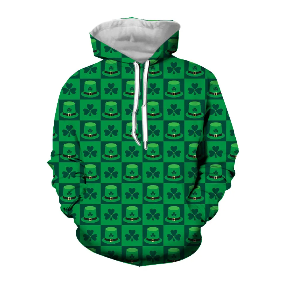 

Jumeast 3D Hat And Shamrock Printed Men Hoodies Cottagecore Oversize Hoodie Streetwear Saint Patricks Day Festival Clothing 7XL