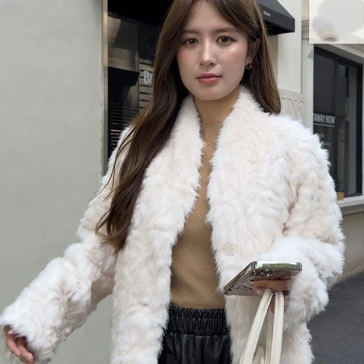 

Пальто из искусственного меха для девочек, пальто, женские удобные теплые коктейльные шерстяные одежды из полихромной ткани для мамы, тонкие женские элегантные модные рукава