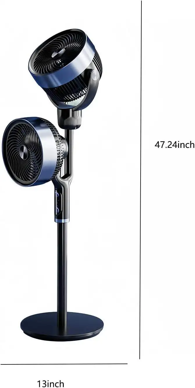 مروحة توزيع الهواء مروحة مزدوجة الرأس منزلية موفرة للطاقة تهز الرأس عمودي كبير الرياح حامل مروحة أرضية صامتة