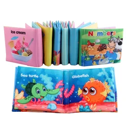 Libri di stoffa per bambini illuminazione giocattoli educativi precoci frutta per bambini numeri animali cibo libro cognitivo per bambini 12-72 mesi