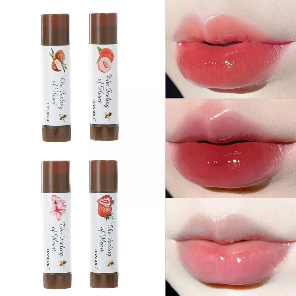 Waterproof Fruit Lip Balm Peach Tea Color Lipstick Lasting Lip Natural Color Moisturizing Lip Plump Lines Care Jelly Changi T9g4