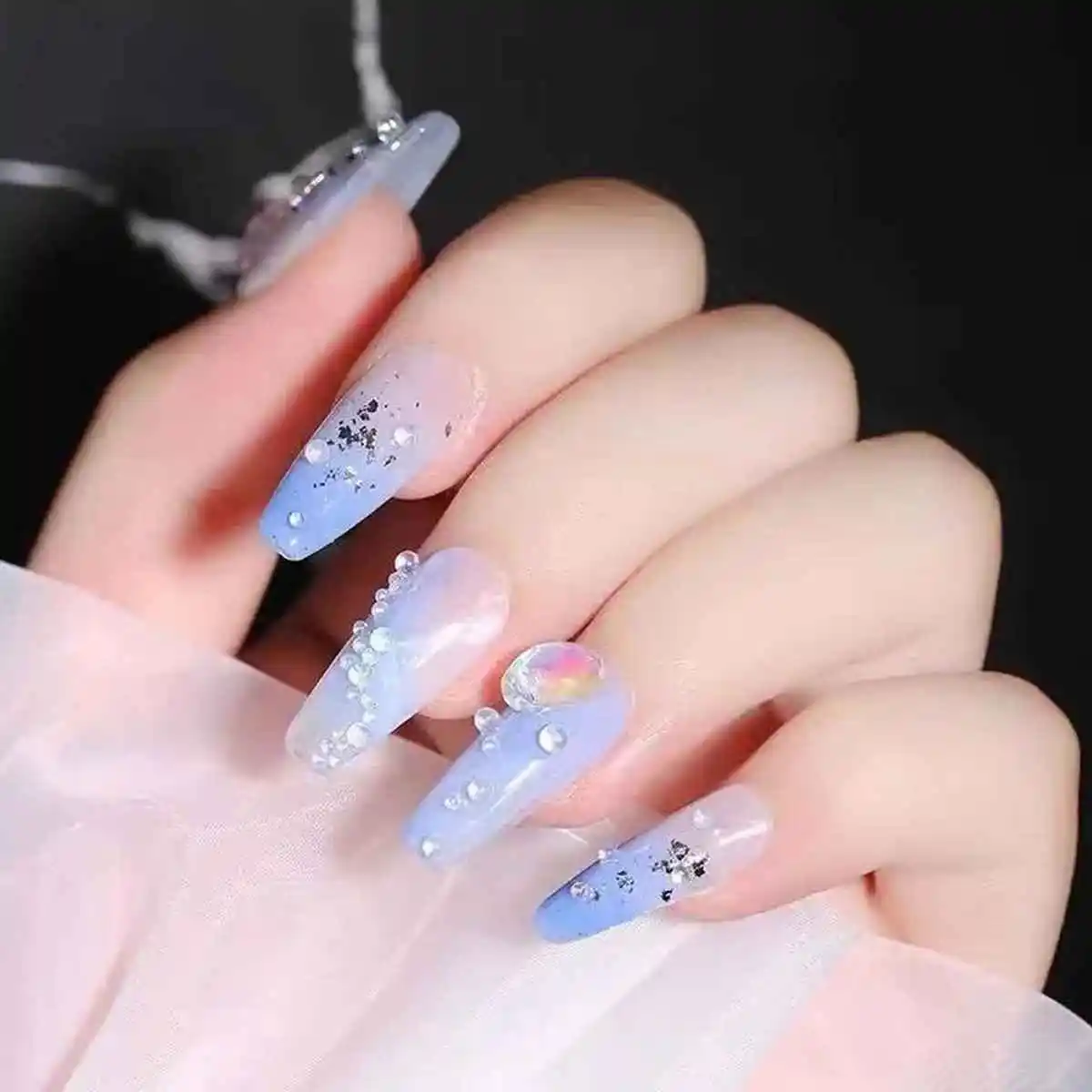 10g Mix1-3mm 3D Glas AB Kristall Nail art Strass Kit Runde Perle Charme Edelsteine Schmuck Diamant mit Werkzeuge Maniküre