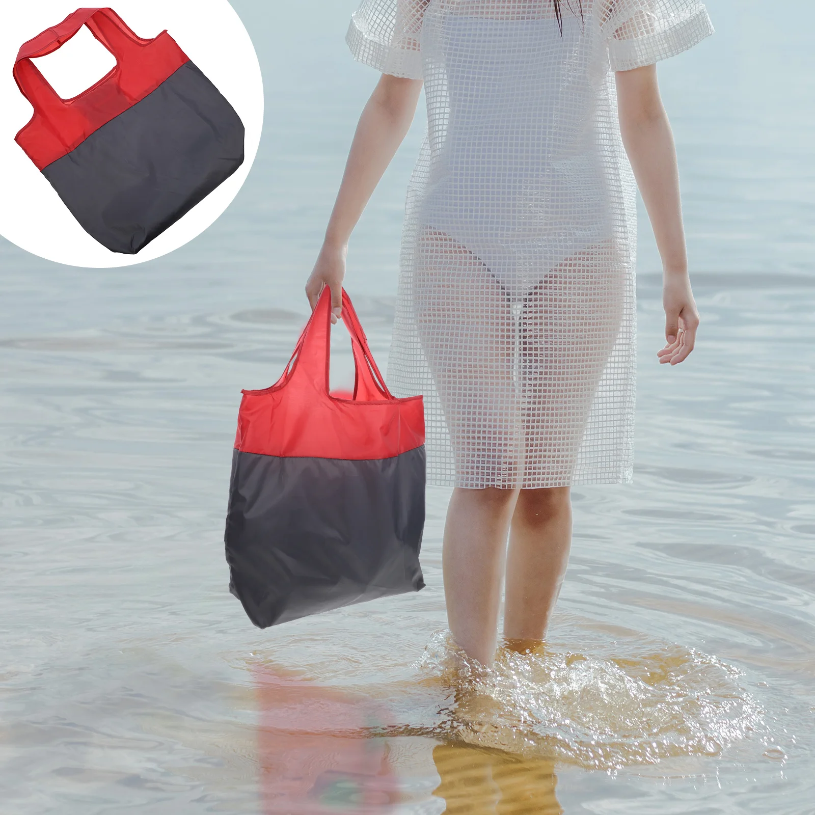 

Foldable Storage Bag Reusable Shopping Handbag Ripstop Material Compact Design Comfortable Handle Portable Tote for Everyday Use