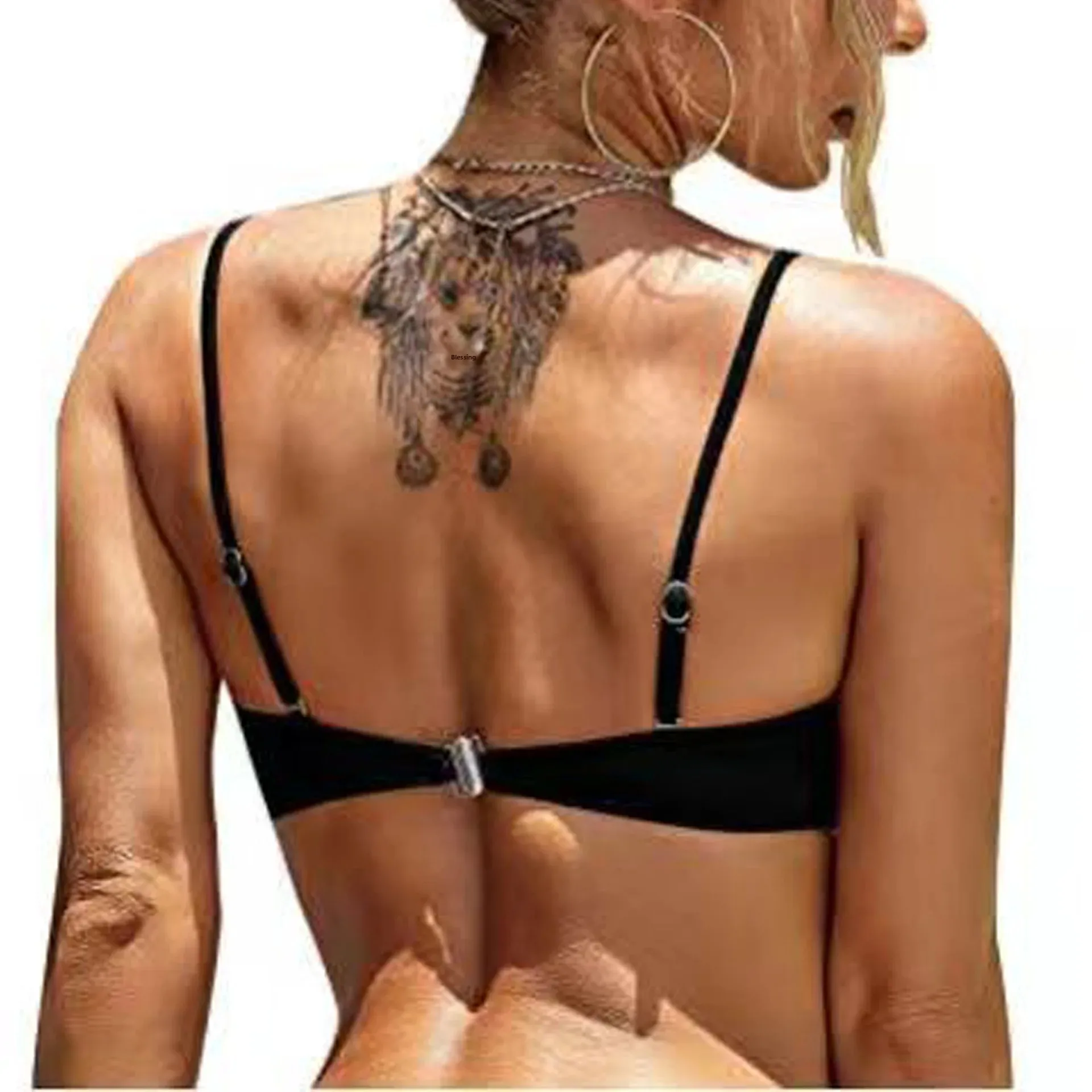 Gran oferta de la temporada, nuevo traje de baño de una pieza con soporte de acero Multicolor, Top de Bikini integrado, traje de baño de pecho pequeño para mujer, versátil