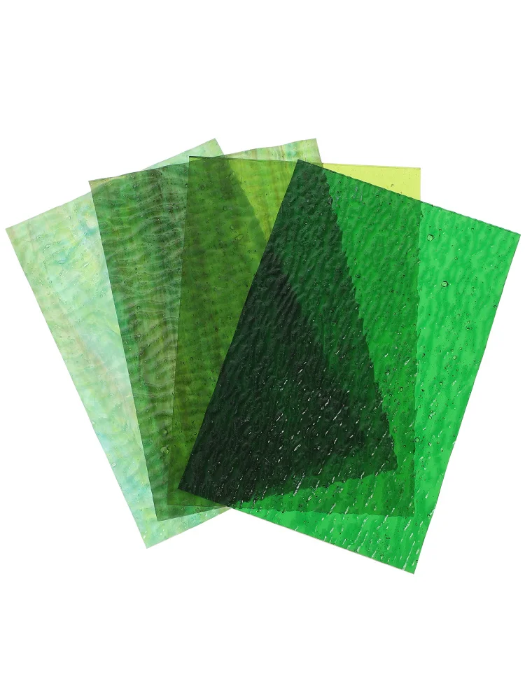 Feuilles de verre artisanales faites à la main, matériaux de mosaïque pour bricolage, projets de vitrail, décorations colorées, fournitures d'art pour la maison, 4 pièces
