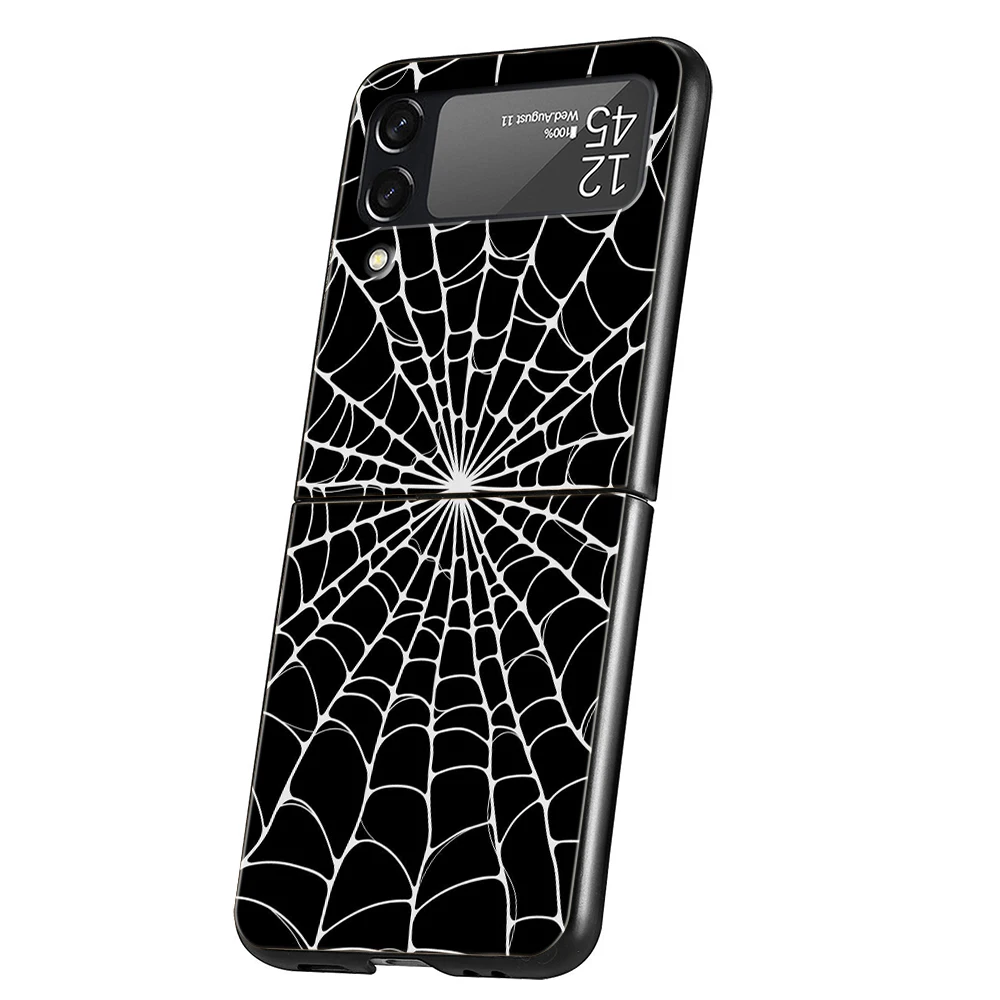 حافظة لهاتف سامسونج جالاكسي Z Flip 3 4 5 6 7 حافظة لهاتف سامسونج جالاكسي Z Flip3 Flip4 Flip5 باللون الأسود الصلب قابلة للطي