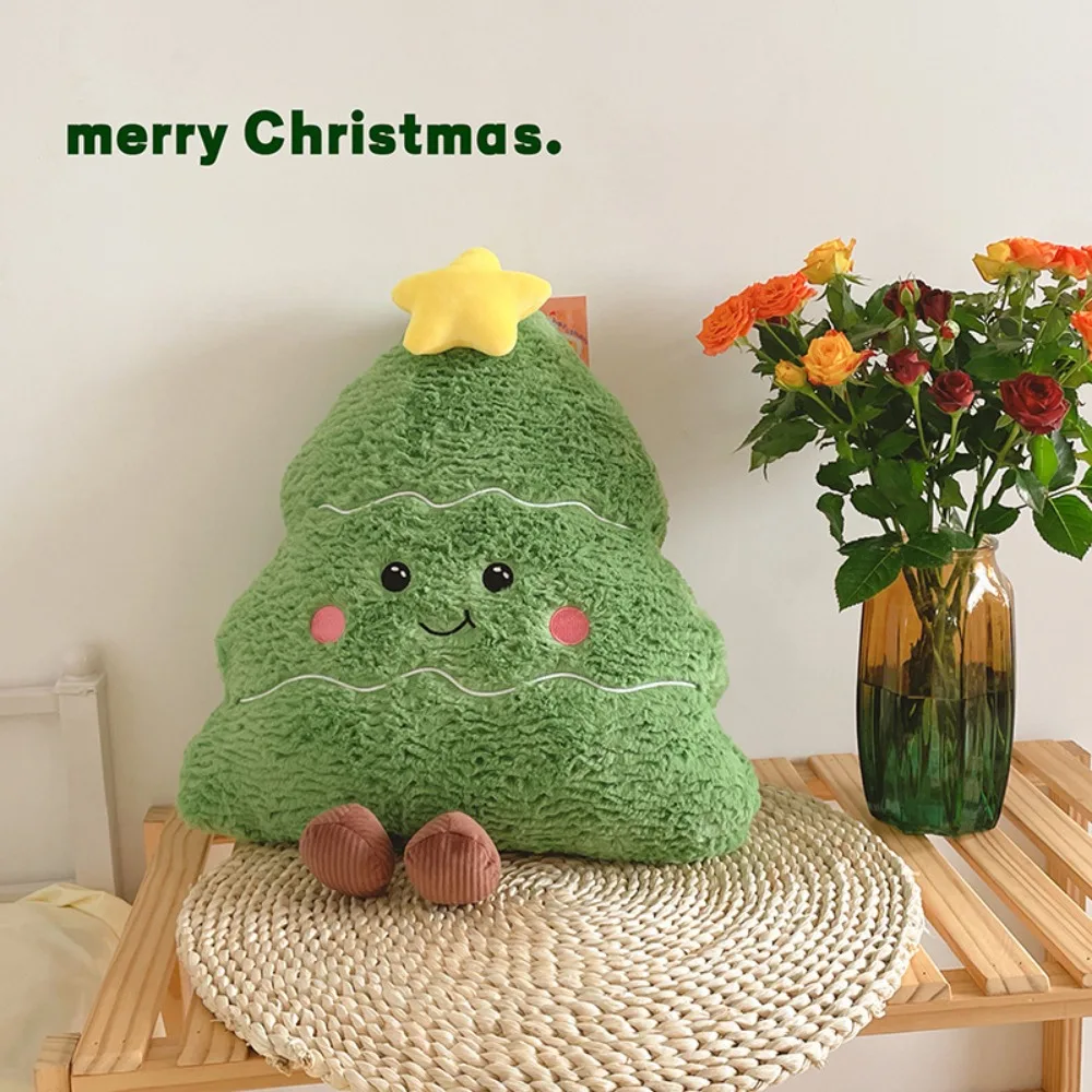 Christmas Tree Plush Cartoon Pillow Gingerbread Man Party Decor Living Room Sofa Doll Cushion Soft Tree Shape Pillow Ornaments