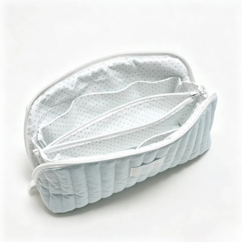 Simple Large Capacity Pencil Case with Lanyard with Zipper Pencil Bag Durable Quilted Pencil Pouch Portable
