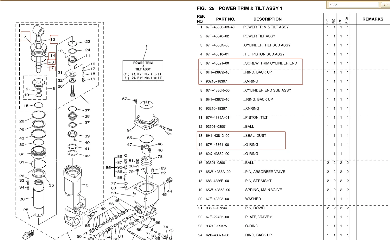 67F-43821 Vít Assy Dành Cho Xe Yamaha Outboard Motor 75HP Để 90HP 2T 4T F70 F80 F90 F100 Viền Nghiêng assy Sửa Chữa 67F-43821-00