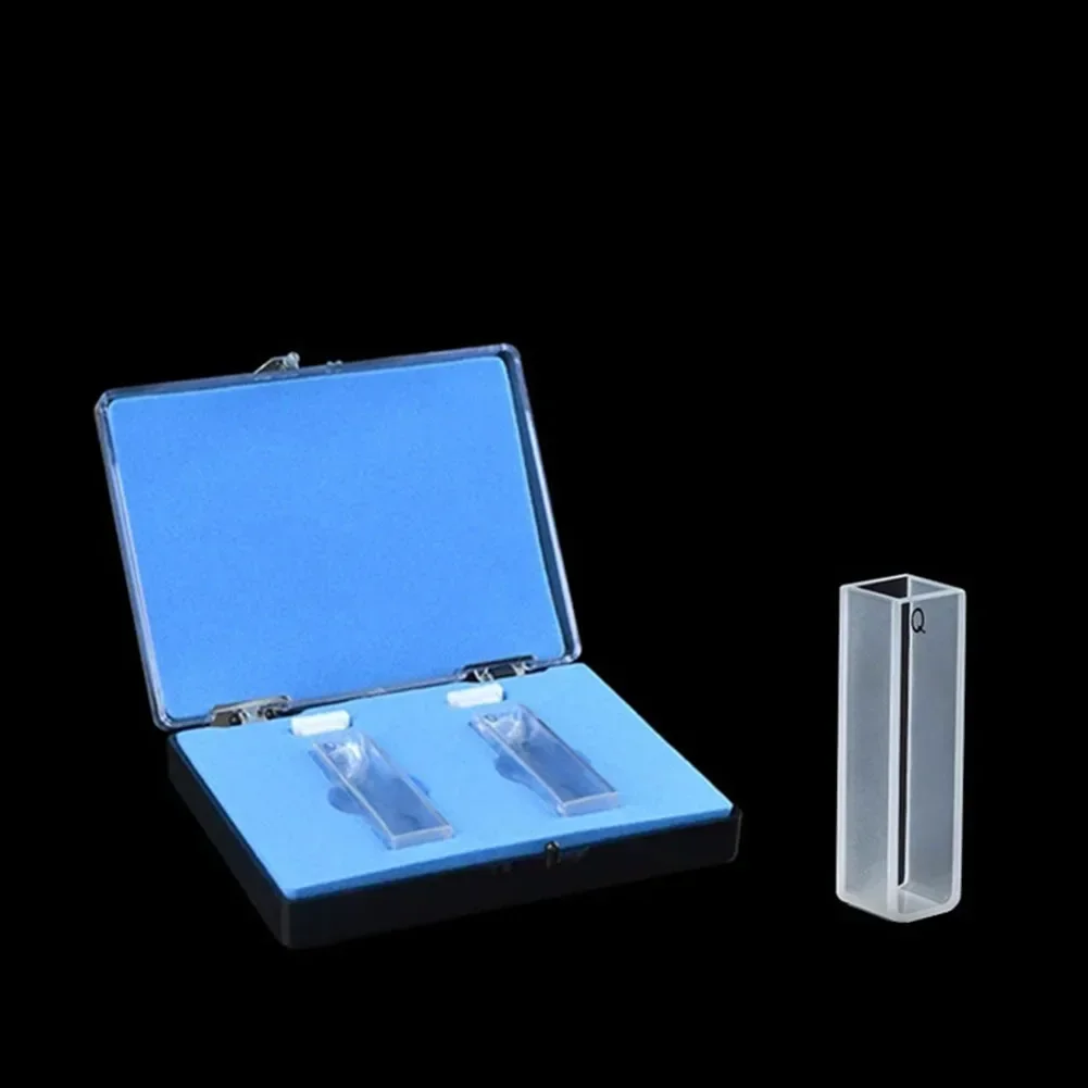 Optical Path Quartz Cuvette Set for 751722 Spectrophotometer Pack of 2 with 40mm Light Path and Frosted Handling Sides