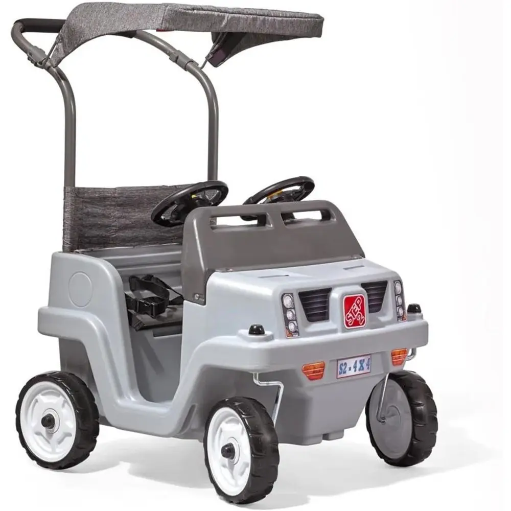 

Step2 Side-by-Side Push Around SUV, Kids Push Car, 2 Seats, Stroller Substitute, Includes Seat Belts & Horns, Made o Durable Pla