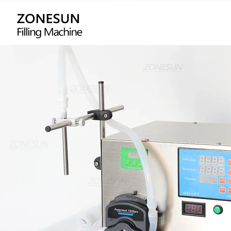 ZONESUN Macchina di rifornimento per imbottigliamento cosmetico per profumo con pompa peristaltica semiautomatica digitale a 2 teste