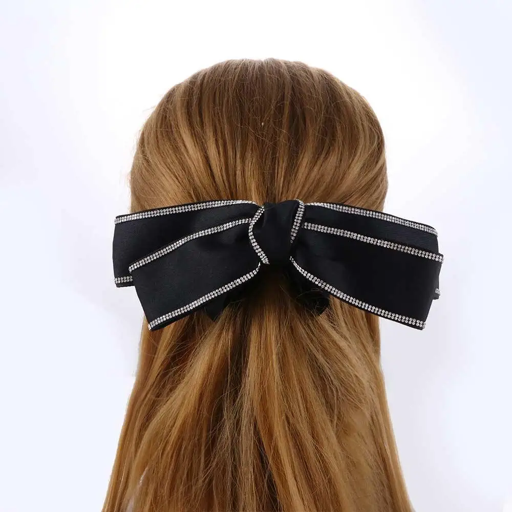 

Sweet Temperament Satin Hair Accessories Ponytail Holder Bow Hair Claw Women Hair Clip Banana Clip Korean Style Hairpin