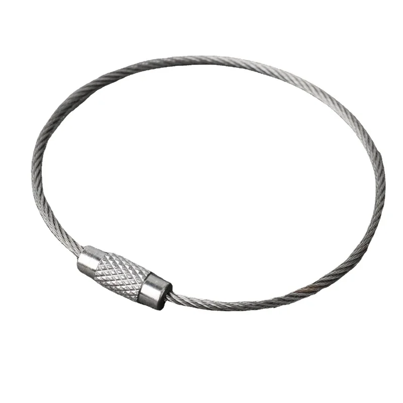 10 sztuk lina stalowa breloczek drut ze stali nierdzewnej brelok latarka karabinek kabel breloczek przywieszka do bagażu śruba blokada gadżet