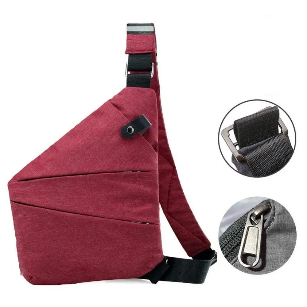 Portable Oxford Cloth Outdoor Shoulder Bag Waterproof Colorful Men Chest Pack Sturdy Solid Color Crossbody Backpack Cycling
