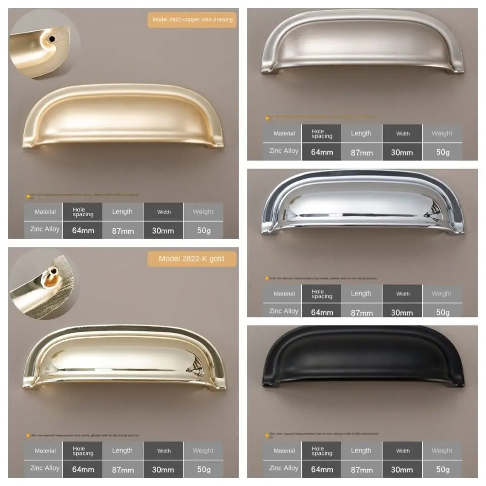 

Zinc Alloy Shell Pull Handles American Style Semicircle Cabinet Door Pulls Brass Single hole Dresser Knobs Cupboard Wardrobe