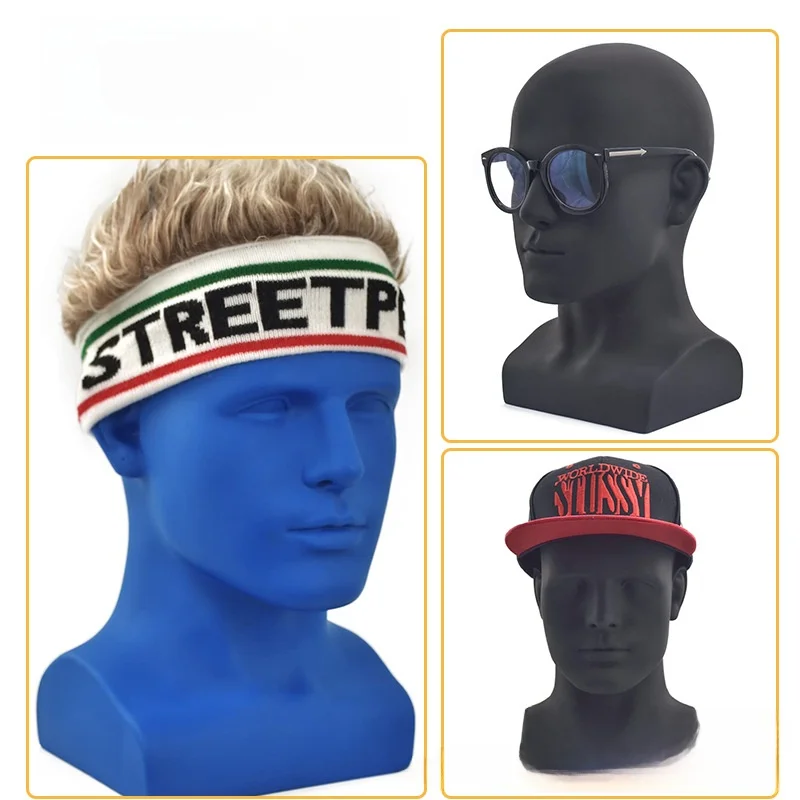 Male Mannequin Head Display Stand with Shoulders