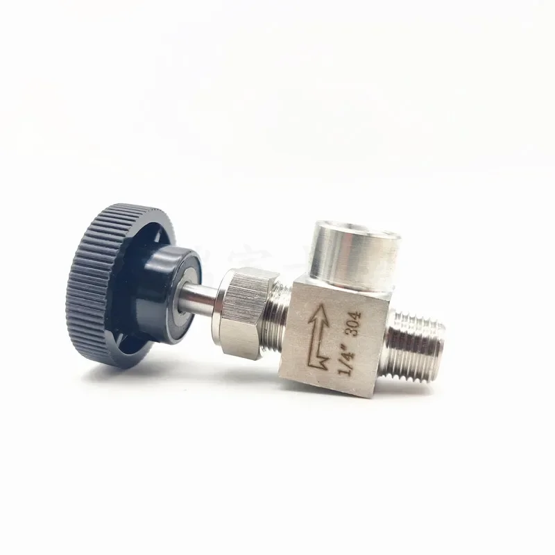 Customized 304 stainless steel needle valve 1/4 angle internal and external wire right angle elbow regulating valve 4 points