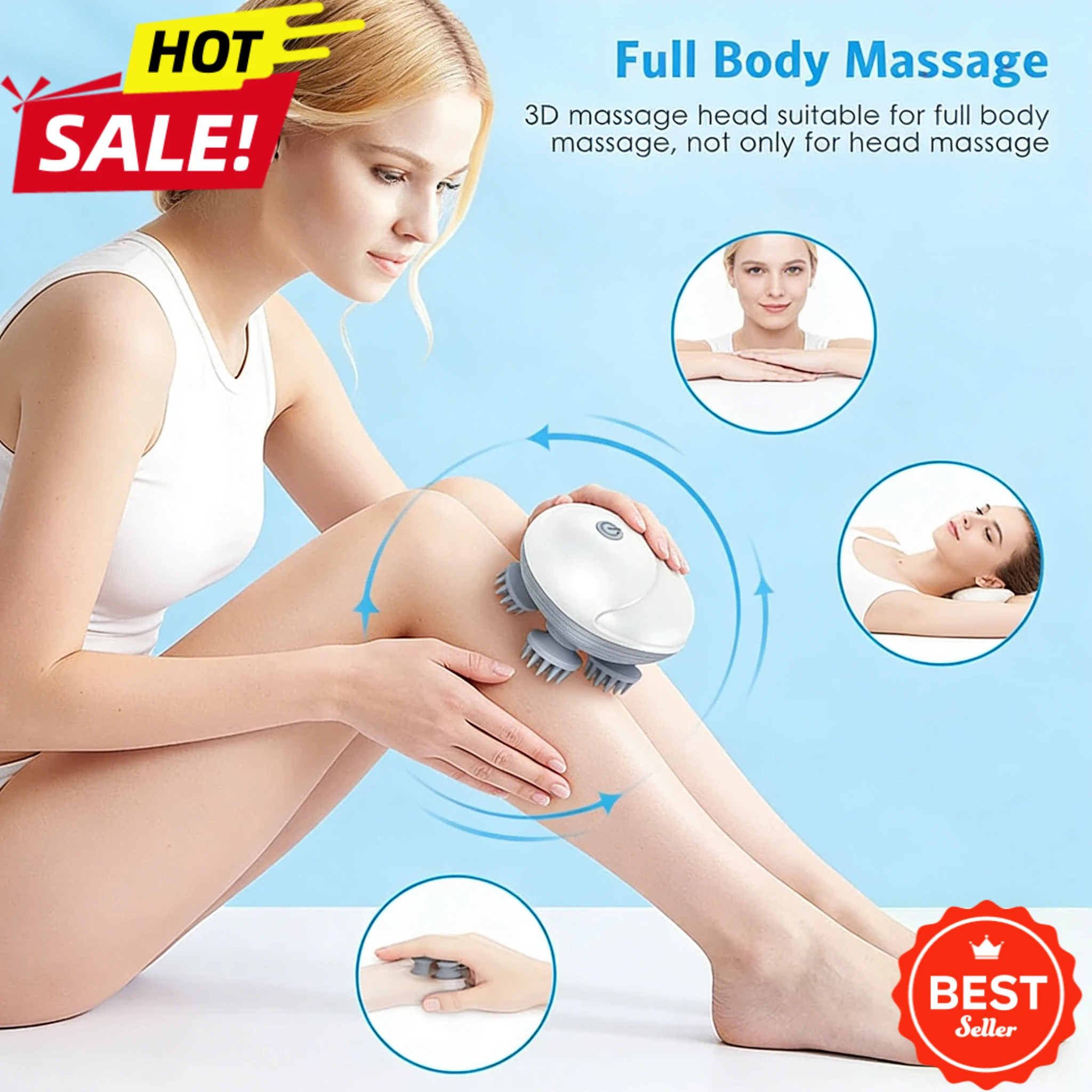 

Электрический массажер для кожи головы, 3 режима, для глубокого массажа всего тела, с USB-зарядкой, водонепроницаемый, для животных, для массажа плеч, шеи, ног, рук