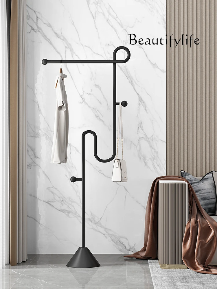 Floor Coat Rack Bedroom Living Room Stainless Steel Office Clothes Rack Creative Clothing Store