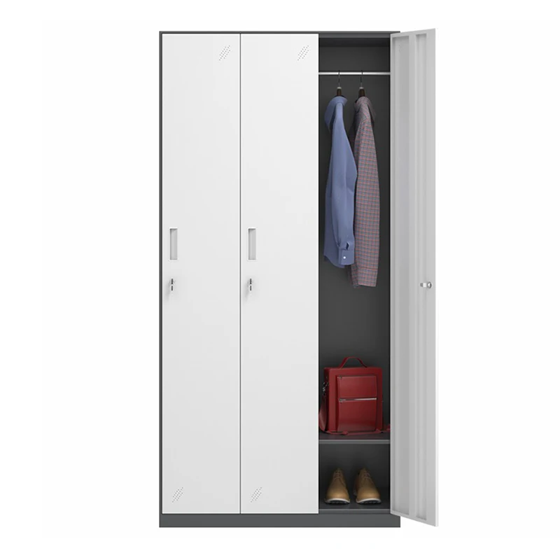 خزانة ملابس معدنية من الفولاذ بثلاثة أبواب لغرفة النوم والمدرسة أو خزانة ملفات المكتب لتنظيم الملابس لغرفة المعيشة #1