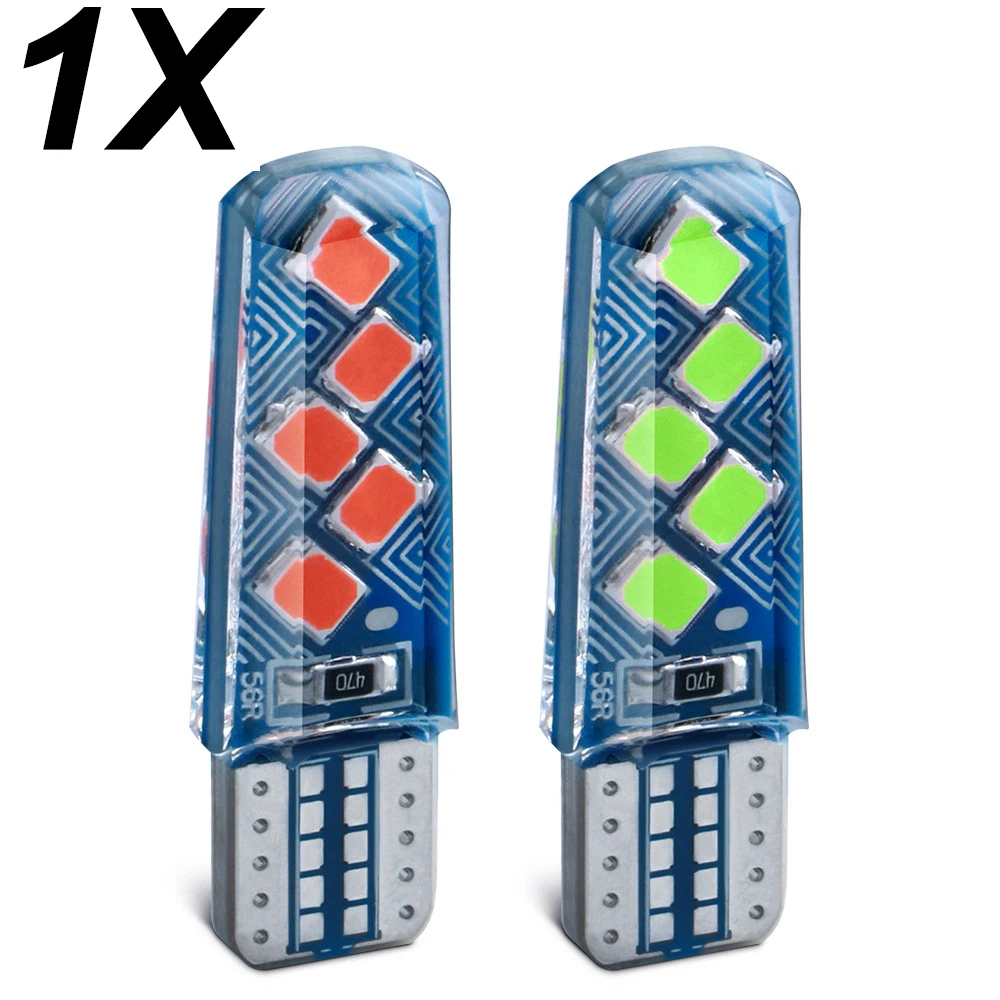 

1Pcs 12V T10 3030 10Smd Led Auto Interior Bulb White Led Car Side Wedge Light Bulbs License Lamp Ice Blue Yellow Red 6000K