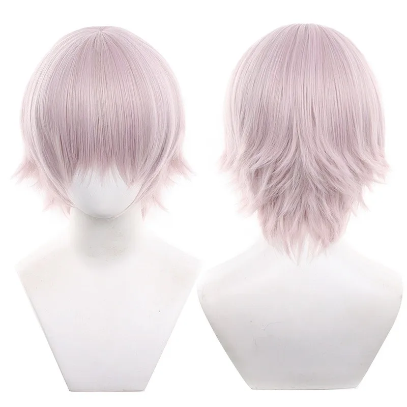 16 لون الاصطناعية قصيرة مستقيم شعر مستعار تأثيري رقيق الطبقات مقاومة للحرارة الشعر أنيمي الباروكات هالوين لعب الأدوار