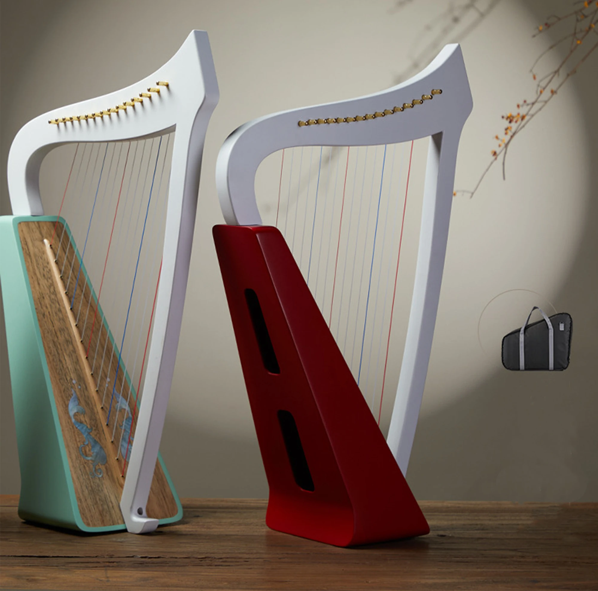 مصغرة 15 سلسلة القيثارة الصيني المعطر الخشب 15 سلاسل القيثارة الكبار الأطفال المبتدئين قيثارات القيثارات المهنية الآلات الوترية