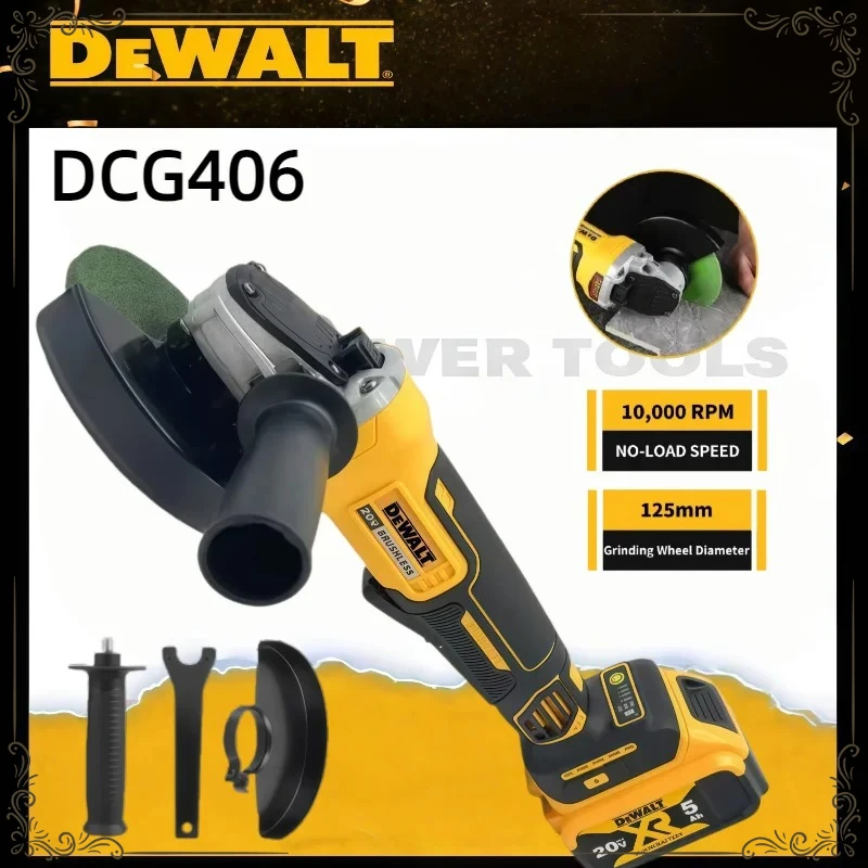 

Аккумуляторная бесщеточная угловая шлифовальная машина Dewalt DCG406 125 мм, 9000 об/мин, для резки и полировки, для аккумуляторов 20В