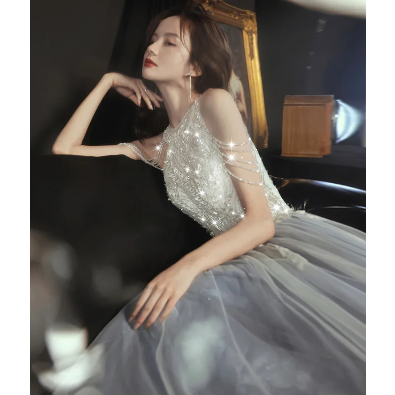 DSP تخصيص أنيقة ألف خط س الرقبة فساتين لحضور الحفلات الموسيقية الفاخرة الديكور فساتين حفلات التخرج فساتين السهرة الرسمية