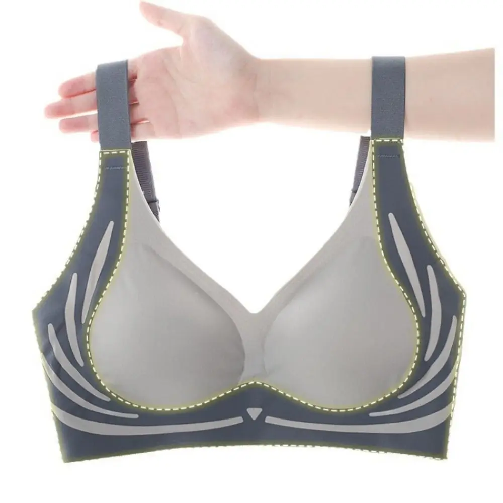 حمالة صدر مريحة مرقعة لاسلكية عميقة على شكل حرف V مقاومة للصدمات ومضادة للترهل للنساء كوب كبير حمالات صدر بدون خياطة للفتيات