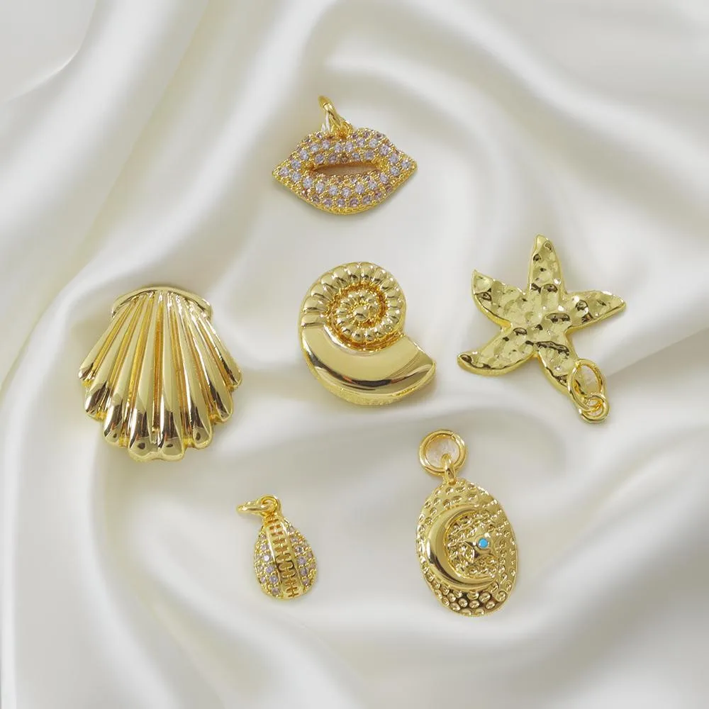 

Модный персонализированный медный кулон с покрытием из 18-каратного золота в форме губ, в стиле хип-хоп, для самостоятельного изготовления браслетов, ожерелий, серег и аксессуаров для волос