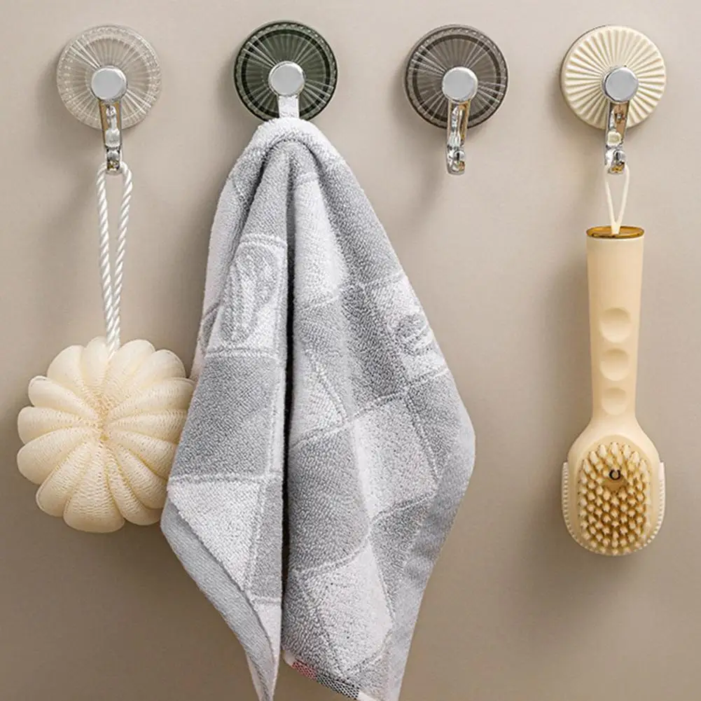 Light Luxury Suction Cup Hooks Heavy-Duty Removable Transparent Multi-Purpose Wall Bathroom Towel Door Sticky Hooks