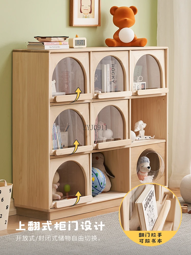 Rak Penyimpanan Anak Kayu Solid Rak Rumah Tangga Rak Penyimpanan Mainan Anak