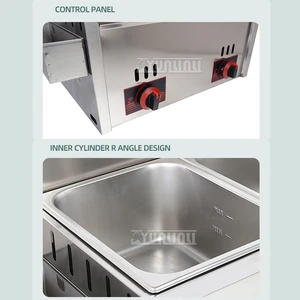 مقلاة غاز مزدوجة الفولاذ المقاوم للصدأ رقائق الدجاج المقلي آلة القلي العميق التجارية أفضل 8 ماكينات لقلي البطاطس - رقم 5