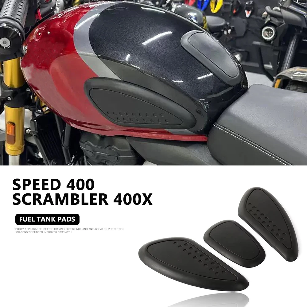 Motorcycle New Rubber Fuel Tank Sticker Pad Anti Slip Traction Decal Kit For Speed SPEED 400 For Scrambler 400X 2024 2025