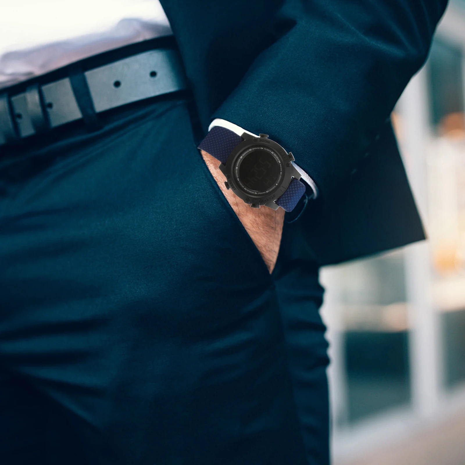 

Basic Digital Watch Electronic Waterproof Watches for Men Strap Luminous Casual