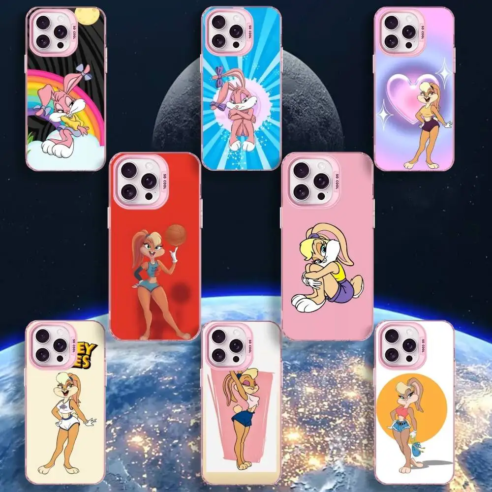 Lola b-lapin coque de téléphone pour iPhone 16,15,14,13,12,11,Mini,Pro,MAX rose mat housse antichoc