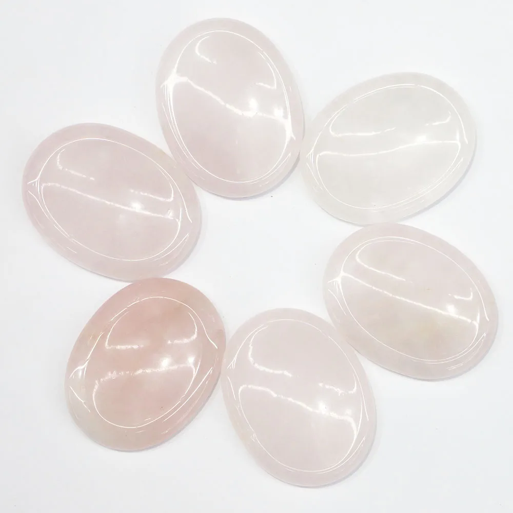 

6pcs/lot Natural Oval Rose Quartz Stone Thumb Massagers Palm Energy Worry Therapy Reiki Healing Meditation Spiritual Minerales