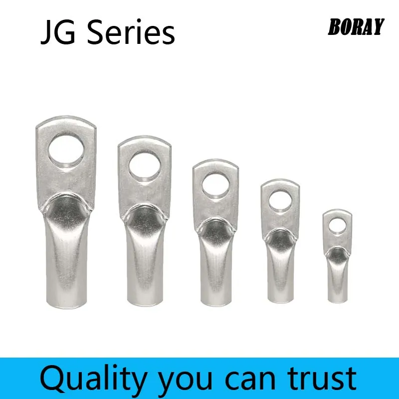 

JG10-6/8/10-JG50-8/10/12 Marine Copper Screw Hole Electric Wire Cable Ring Tubular Cord End Lug Connector Crimp Terminal