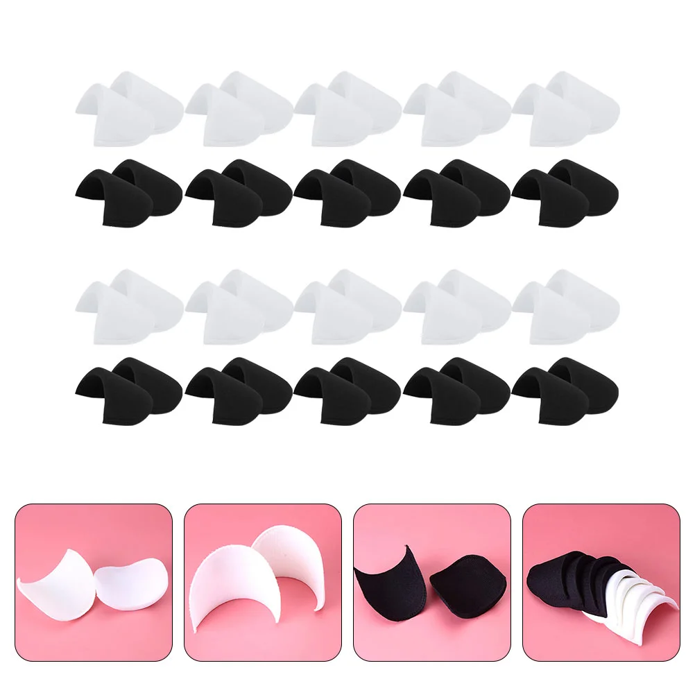 20 Pairs Knitted for Women Sponge Shoulder Pads Blouses Mat Push up Cloth Cushion Black