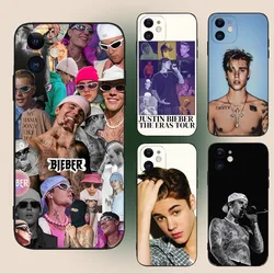 J-Justin Baby Bieber  Phone Case For iPhone 15,14,13,12,11,Plus,Pro Max,XS,X,XR,SE,Mini,8,7 Soft Silicone Black Cover