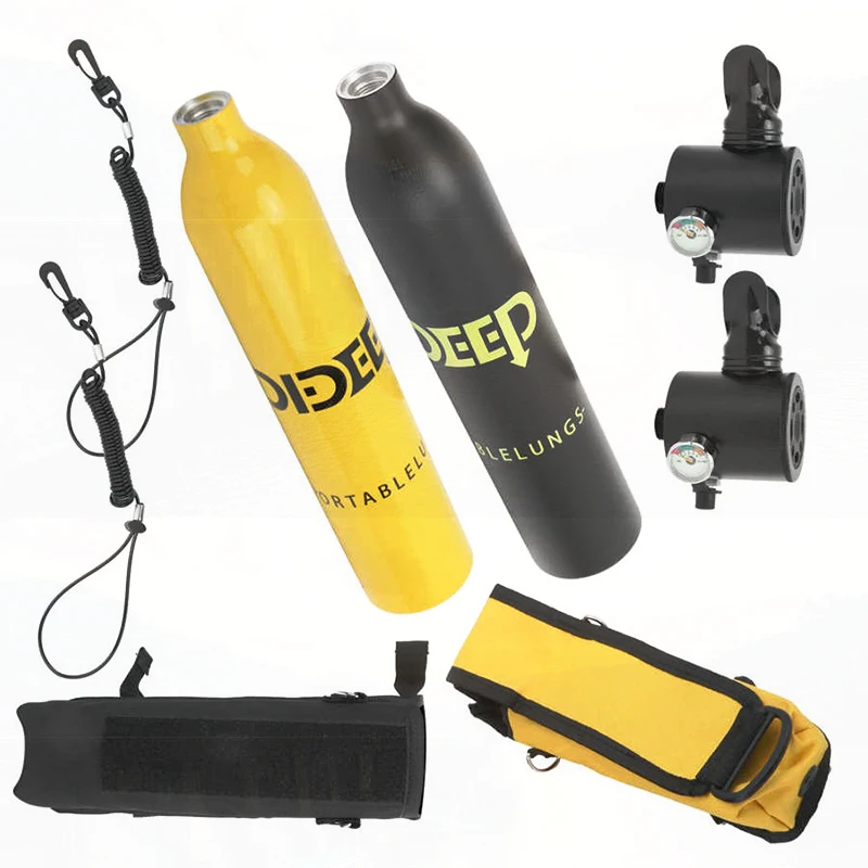 0.5L Scuba Oxygen Cylinder Underwater Breather for Diving with Breathing Valve Storage Bag