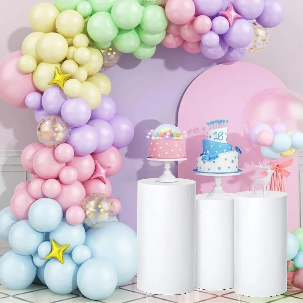 

Pedestal Stands for Party White 3Pcs Cylinder Tables for Parties Pedestal Display Plinth Pillars for Party, 23.6", 25.5", 27.5"