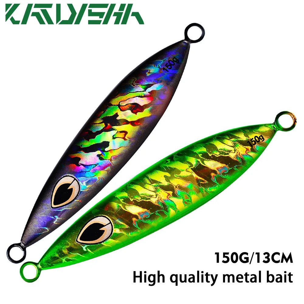 

1PC Jigging Metal Slow Jig Lure Luminous Sinking Fishing Hard Lure Fishing Baits Trolling Tackle No hooks 6 colors 160G